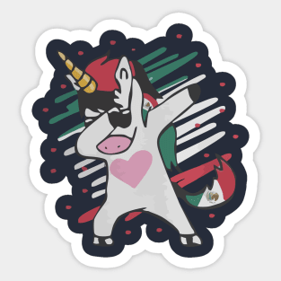 Dabbing unicorn Mexico Sticker